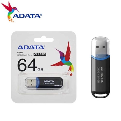 Attēls no MEMORY DRIVE FLASH USB2 64GB/BLACK AC906-64G-RBK A-DATA