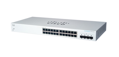Attēls no Cisco CBS220-24T-4G Managed L2 Gigabit Ethernet (10/100/1000) 1U White