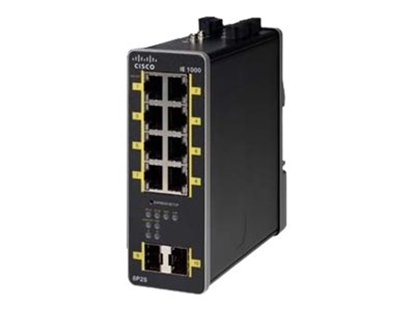 Picture of Cisco IE-1000-8P2S-LM network switch Managed Gigabit Ethernet (10/100/1000) Power over Ethernet (PoE) Black