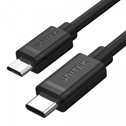 Attēls no Kabel USB TYP-C DO microUSB 2.0; 1m; Y-C473BK 