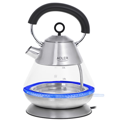 Picture of Adler | Kettle | AD 1282 | Electric | 1850 W | 1.5 L | Glass/Stainless steel | 360° rotational base | Inox