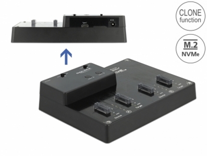 Attēls no Delock M.2 Docking Station for 4 x M.2 NVMe PCIe SSD with Clone function