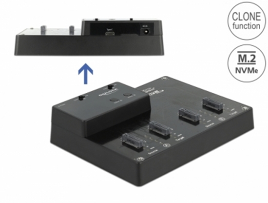 Picture of Delock M.2 Docking Station for 4 x M.2 NVMe PCIe SSD with Clone function