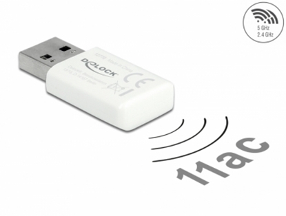 Attēls no Delock USB 3.0 Dual Band WLAN ac/a/b/g/n Micro Stick 867 + 300 Mbps