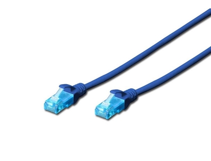 Изображение patch cord RJ45-RJ45, kat.5e, U/UTP, AWG 26/7, PVC, 0.25m, niebieski