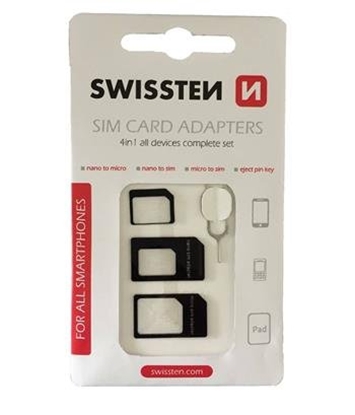 Attēls no SIM Kartes Adapteru Komlekts Swissten SIM Card Adapters