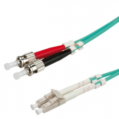 Picture of VALUE Fibre Optic Jumper Cable, 50/125µm, LC/ST, OM3, turquoise, 1.0 m