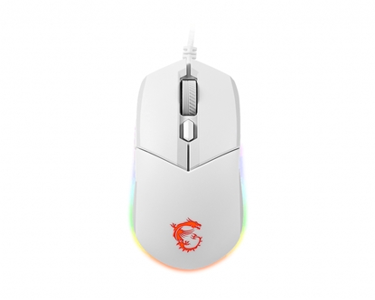 Attēls no MSI CLUTCH GM11 WHITE Gaming Mouse '2-Zone RGB, upto 5000 DPI, 6 Programmable button, Symmetrical design, OMRON Switches, Center'