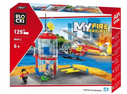 Obrazek Blocki MyFireBrigade Helicopter and Control Tower / KB0812 / Constructor with 129 parts / Age 6+
