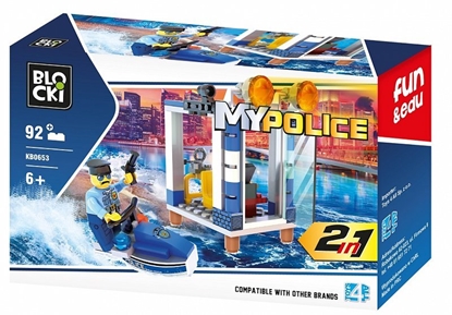 Obrazek Blocki MyPolice Police station on water / KB0653 / Constructor with 57 parts / Age 6+