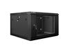 Picture of Lanberg wall-mounted installation rack cabinet 19'' 6U 600x600mm black (glass door)