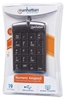 Picture of Manhattan Numeric Keypad, Wired, USB-A, 18 Full Size Keys, Black, Membrane Key Switches, Windows and Mac, Three Year Warranty, Blister