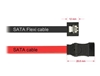 Изображение Delock Cable SATA FLEXI 6 Gbs 20 cm black metal