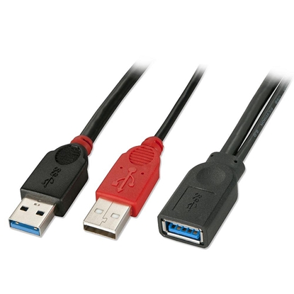 Изображение Lindy USB 3.0 DualPower 2xAM/AF 0,5m