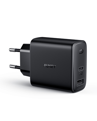 Picture of AUEKY Swift Series PA-F3S Wall charger 1x USB 1x USB-C Power Delivery 3.0 32W Black