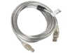 Изображение Kabel USB 2.0 AM-BM 5M Ferryt przezroczysty 
