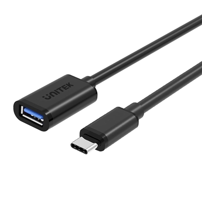 Attēls no UNITEK Y-C476BK USB cable 0.2 m USB 3.2 Gen 1 (3.1 Gen 1) USB C USB A Black