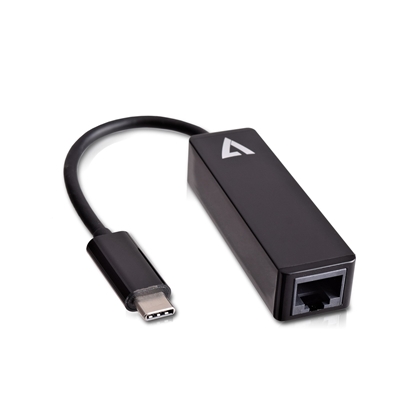 Picture of V7 Black USB Video Adapter USB-C Male to RJ45 Male