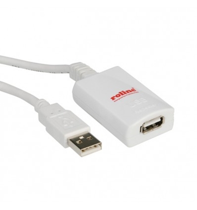 Attēls no ROLINE USB 2.0 Extension Cable, 1 Port, white 5 m