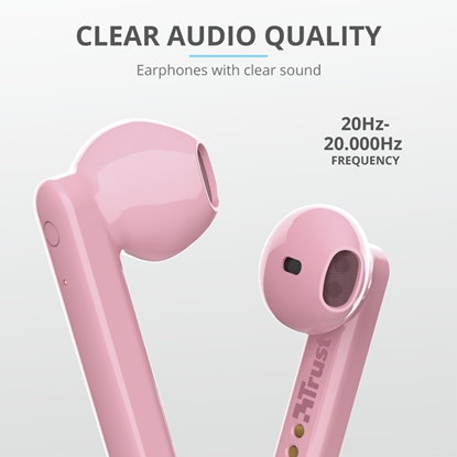 Attēls no Trust Primo Headset True Wireless Stereo (TWS) In-ear Calls/Music Bluetooth Pink