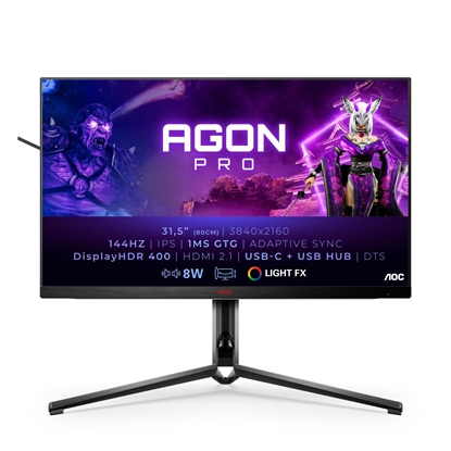 Изображение AOC AGON AG324UX computer monitor 80 cm (31.5") 3840 x 2160 pixels 4K Ultra HD LED Black, Red