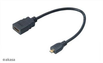 Изображение Adapter AV Akasa HDMI Micro - HDMI 0.2m czarny (AK-CBHD09-25BK)