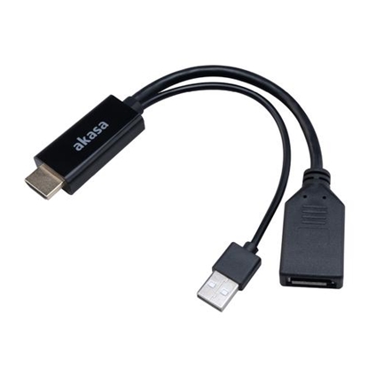 Attēls no Adapter AV Akasa HDMI - DisplayPort + USB-A czarny (AK-CBHD24-25BK)