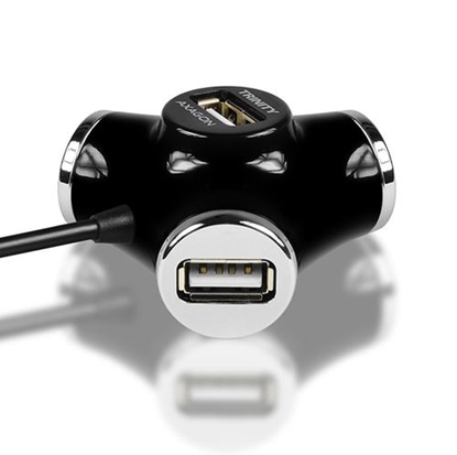 Изображение Hub HUE-X3B 4-portowy USB 2.0 kabel 1,2m Czarny