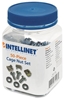 Picture of Intellinet Cage Nut Set (50 Pack), M6 Nuts, Bolts and Washers, Suitable for Network Cabinets/Server Racks, Plastic Storage Jar, Lifetime Warranty