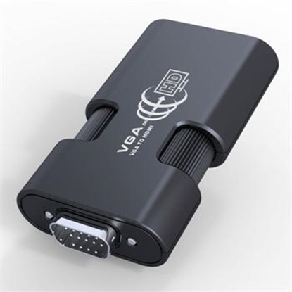 Изображение Adapter AV PremiumCord HDMI - D-Sub (VGA) + Jack 3.5mm czarny (KHCON-23)
