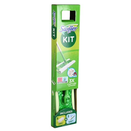 Picture of Grīdas slota Swiffer Starter paka + 8 sausās rezerves + 3 mi