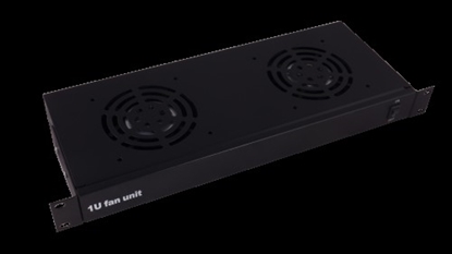 Attēls no 1U divu ventilatoru bloks 19" komutācijas skapim/ SR3.1.2