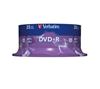 Picture of 1x25 Verbatim DVD+R 4,7GB 16x Speed, matt silver