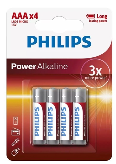 Picture of 1x4 Philips Power Alkaline AAA Batterie