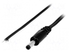 Изображение Cable; wires,DC 4,0/1,7 plug; straight,Sony; 0.5mm2; black; 1.5m
