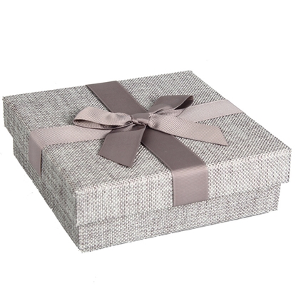 Attēls no Dāvanu kaste 16x16x5cm pelēka auduma
