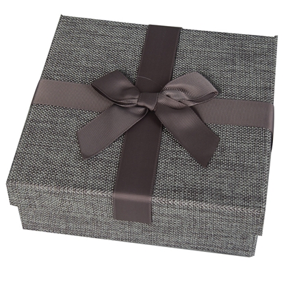 Attēls no Dāvanu kaste 18x18x6cm pelēka auduma