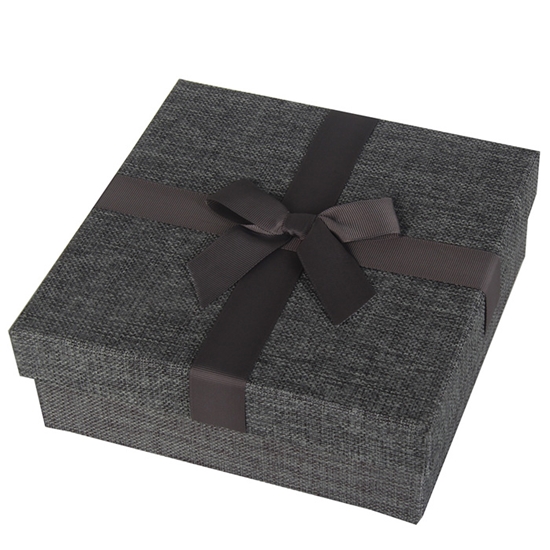 Picture of Dāvanu kaste 20x20x7cm pelēka auduma