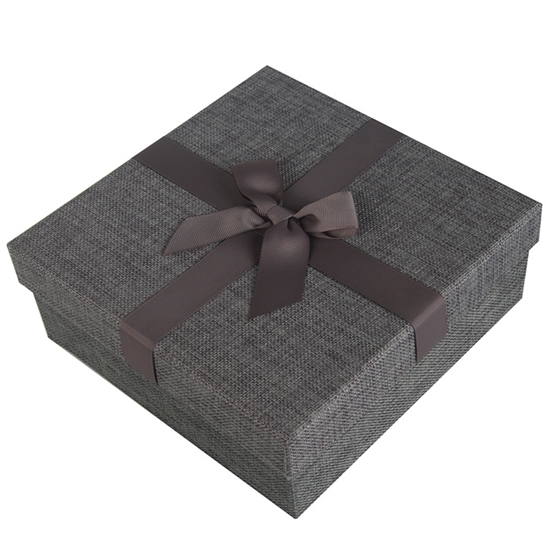 Picture of Dāvanu kaste 22x22x8cm pelēka auduma