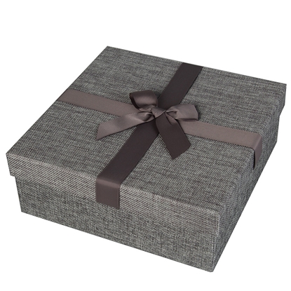 Picture of Dāvanu kaste 24x24x9cm pelēka auduma