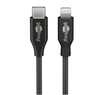 Изображение Goobay Lightning - USB-C lādēšanas kabelis, 1m, melns