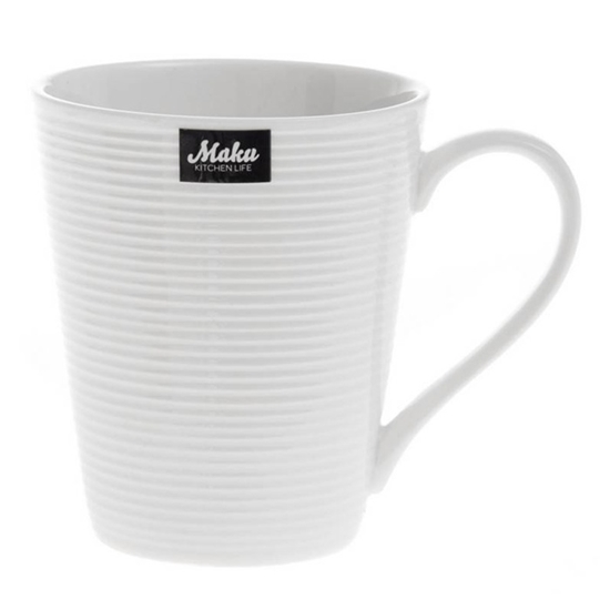 Picture of Krūze Maku porcelāna, rievota, balta