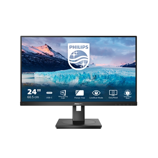 Изображение Philips S Line 243S1/00 computer monitor 60.5 cm (23.8") 1920 x 1080 pixels Full HD LCD Black