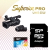 Изображение Silicon Power memory card microSDXC 64GB Superior Pro Color U3 + adapter