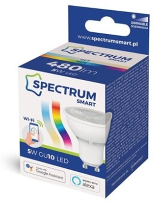 Attēls no Spectrum LED Spuldze, GU10, WIFI 2.4GHZ, 5W, 480LM, Dimmējama, RGB, 2700K-6900K, 220-240V