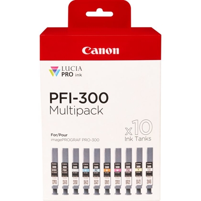 Attēls no Canon PFI-300 Multipack MBK/PBK/C/M/Y/PC/PM/R/GY/CO