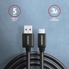 Изображение BUCM3-AM20AB Kabel USB-C - USB-A 3.2 Gen 1, 2m, 3A, ALU, oplot, czarny