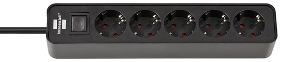 Picture of Brennenstuhl Steckdosenl. Ecolor 5-x schwarz/schwarz Schalt