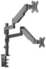 Picture of Manhattan TV & Monitor Mount, Desk, Full Motion (Gas Spring), 2 screens, Screen Sizes: 10-27", Black, Clamp or Grommet Assembly, Dual Screen, VESA 75x75 to 100x100mm, Max 8kg (each), Lifetime Warranty