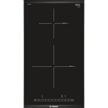 Изображение Bosch PIB375FB1E hob Black, Stainless steel Built-in Zone induction hob 2 zone(s)